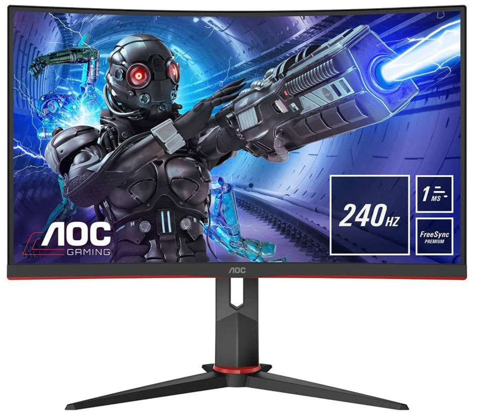 AOC C32G2ZE 32 Inch, 240Hz, 1ms, FHD Curved Gaming Monitor, Black